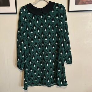 Modcloth Green Geometric Dress